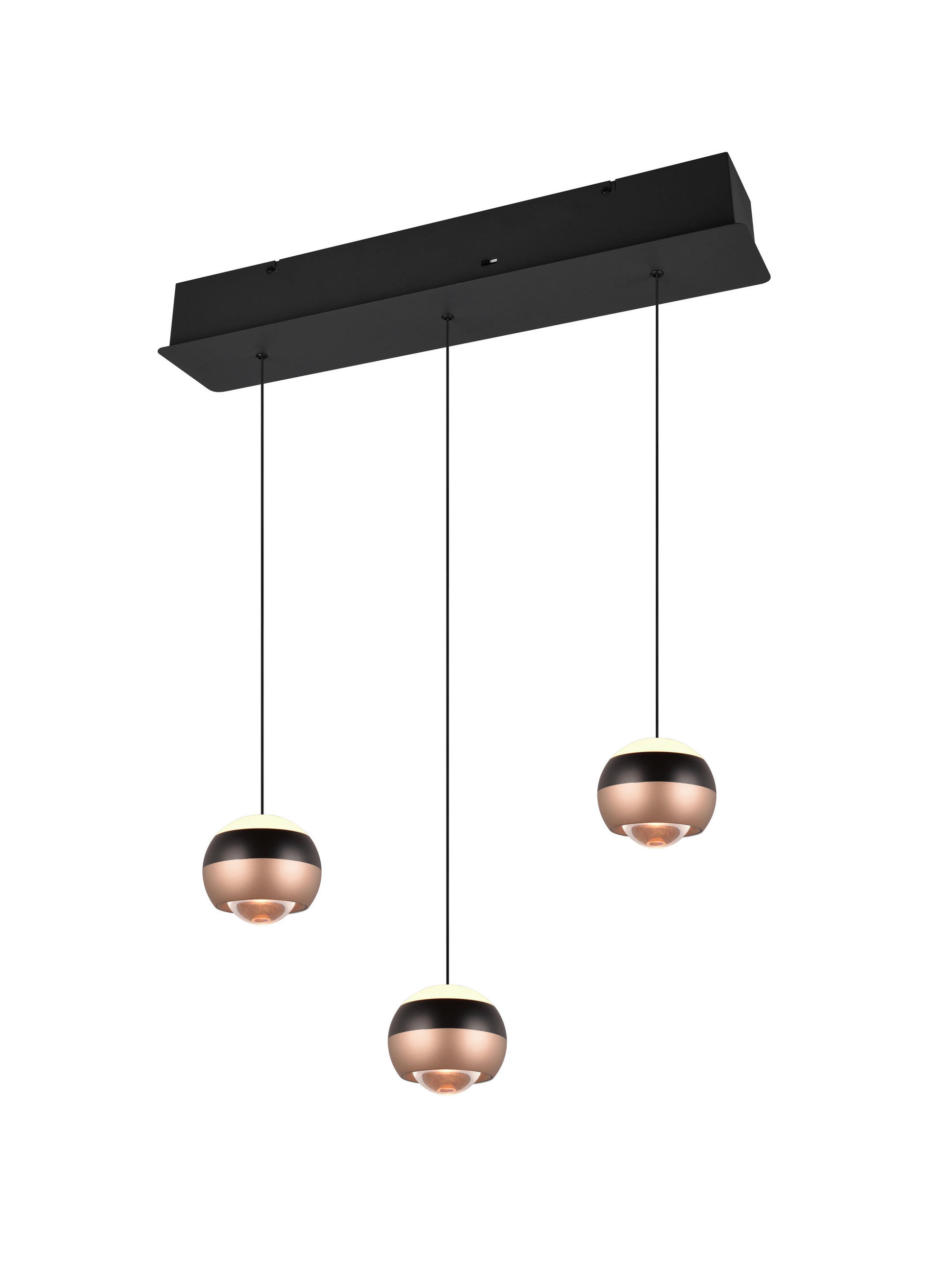 LED-HÄNGELEUCHTE ORBIt 58/195/10,5 cm  - Schwarz/Braun, Design, Metall (58/195/10,5cm)