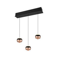 LED-HÄNGELEUCHTE ORBIt 58/195/10,5 cm  - Schwarz/Braun, Design, Metall (58/195/10,5cm)