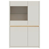 VITRINA, barve hrasta, peščene barve - barve hrasta/peščene barve, Design, steklo/leseni material (95,3/146,7/41,5cm) - Hom`in