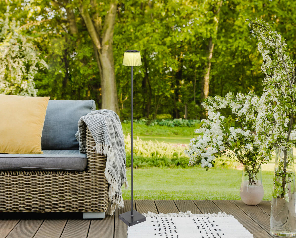 BREZŽIČNA STOJEČA SVETILKA     14/14/120 cm          - črna/temno zelena, Design, kovina/umetna masa (14/14/120cm) - Globo