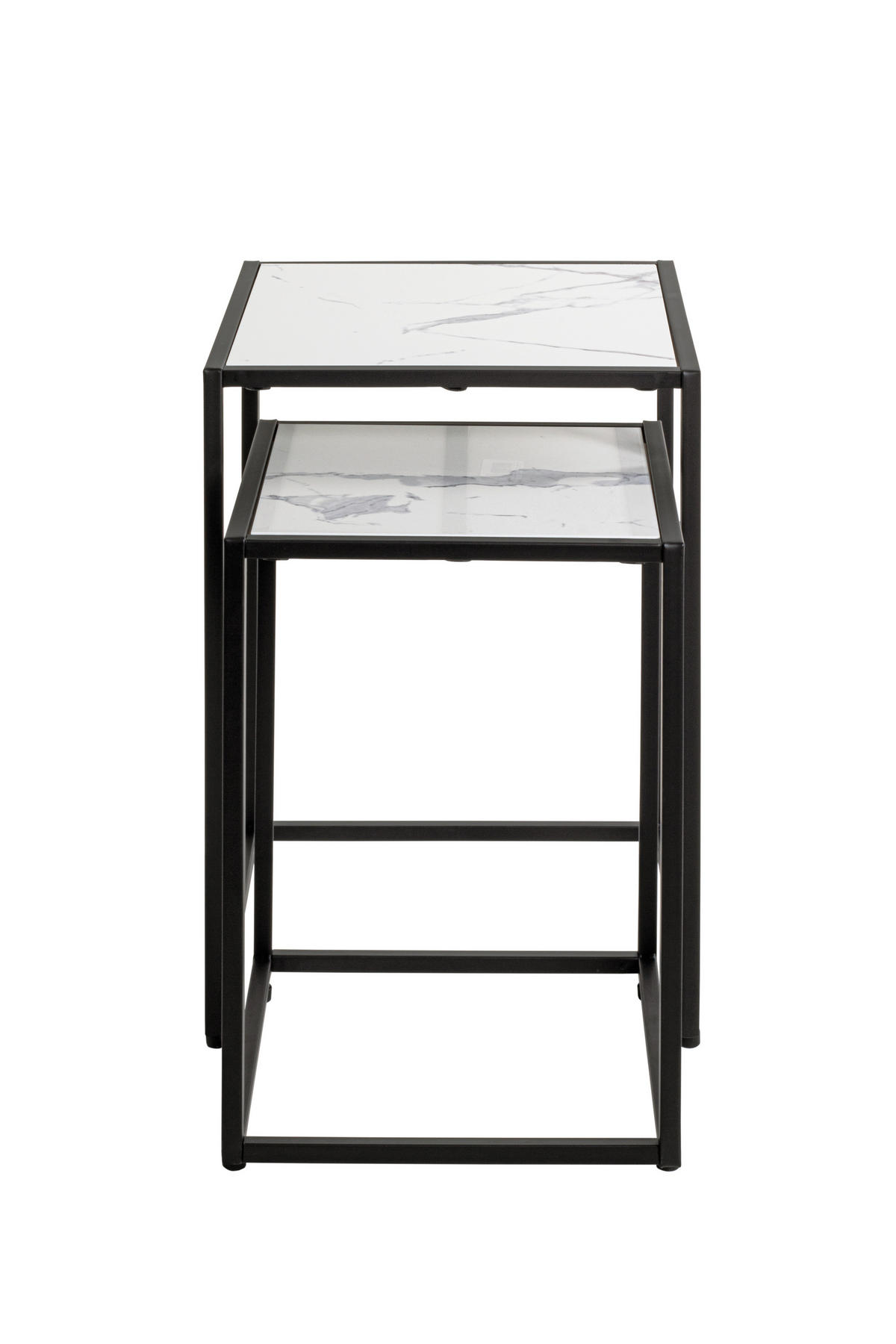 BEISTELLTISCHSET in Metall, Holzwerkstoff 28/33/28/33/43/50 cm  - Schwarz/Weiß, Trend, Holzwerkstoff/Metall (28/33/28/33/43/50cm)