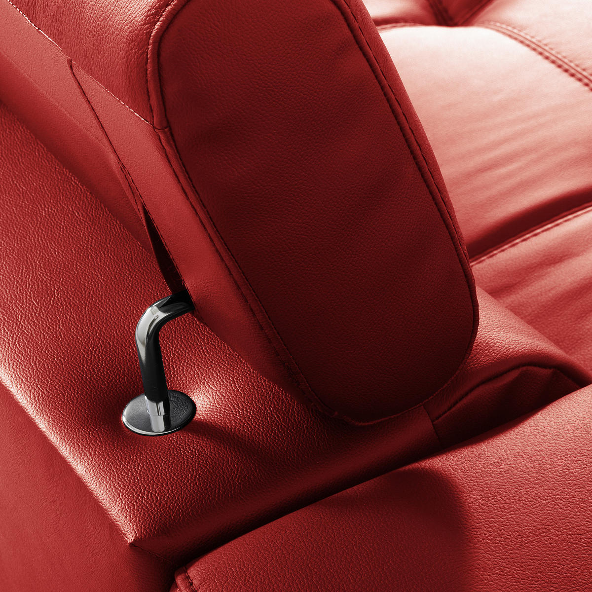 ECKSOFA  in Lederlook Echtleder Rot  - Rot/Schwarz, Design, Leder/Textil (247/173cm) - Livetastic