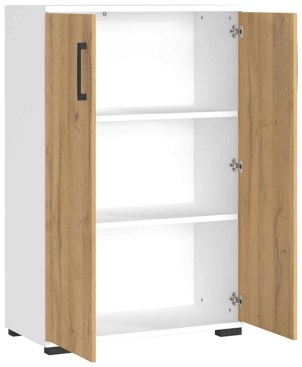 AKTENSCHRANK Weiß, Eichefarben  - Eichefarben/Weiß, MODERN, Holzwerkstoff (80/123/40cm) - Germania