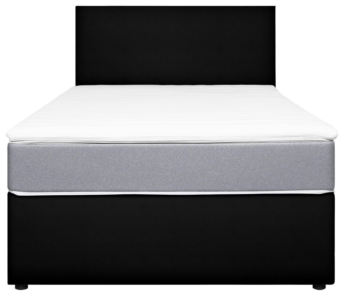 BOXBETT 120/200 cm  in Schwarz, Hellgrau  - Hellgrau/Schwarz, KONVENTIONELL, Holz/Holzwerkstoff (120/200cm) - MID.YOU