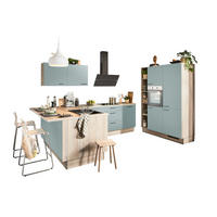 ECKKÜCHE XO 15  in Salbeigrün, Tannenholzfarben  - Salbeigrün/Tannenholzfarben, Design, Holzwerkstoff/Metall (121,6/280/150cm) - Xora