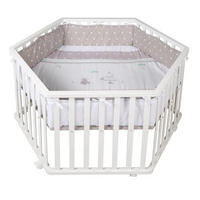 LAUFGITTER Indibär 121/72/106 cm  - Taupe/Weiß, Basics, Holzwerkstoff/Textil (121/72/106cm) - Roba