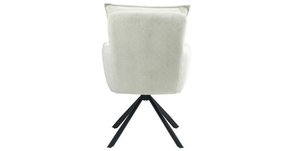 ARMLEHNSTUHL in Eisen Cord - Creme/Schwarz, Design, Textil/Metall (60/95/67cm) - Novel