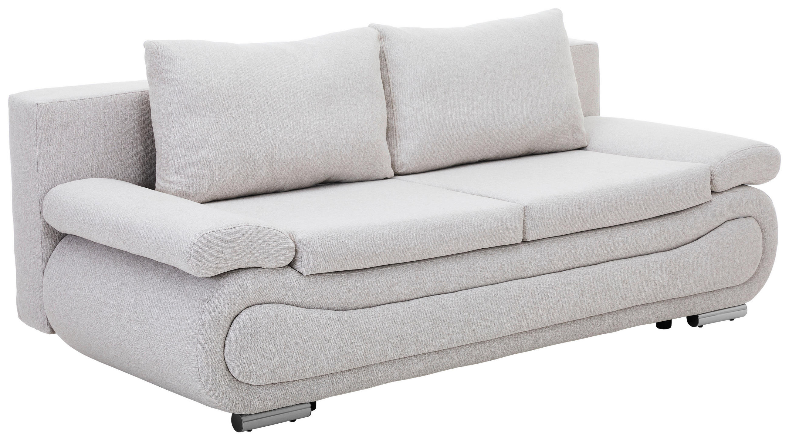 Thumbnail - Venda Schlafsofa, Beige, Textil, 2-Sitzer, Füllung: Hohlfaser, 200x78x90 cm, Wohnzimmer, Sofas & Couches, Schlafsofas, S...