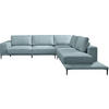 ECKSOFA  in Leinwand Hellblau  318/271 cm  - Schwarz/Hellblau, Design, Textil/Metall (318/271cm) - Belluti
