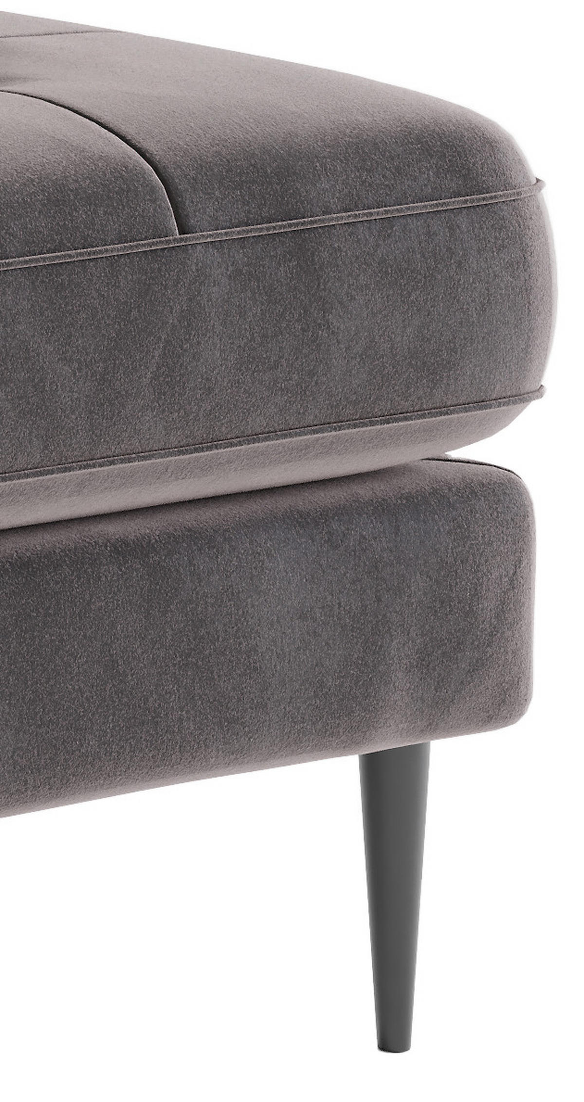 ECKSOFA in Flachgewebe Anthrazit  - Edelstahlfarben/Anthrazit, Design, Textil/Metall (205/259cm) - Livetastic