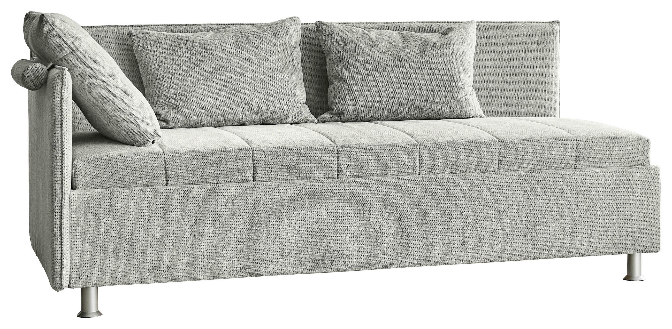 POLSTERLIEGE Flachgewebe Ecru - Ecru/Alufarben, KONVENTIONELL, Holz/Holzwerkstoff (90/200cm) - Beldomo - Sleep