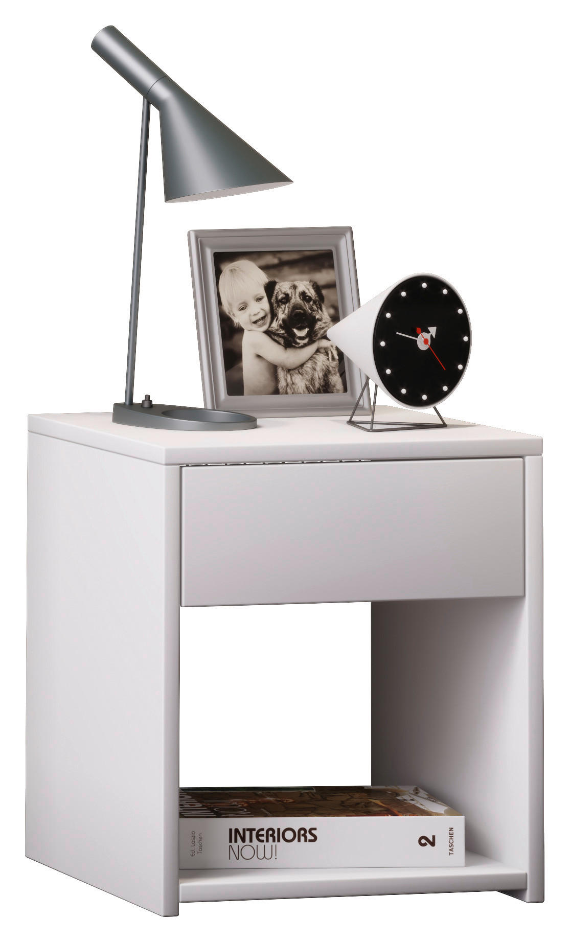 Nachtkästchen Sledo Mini B: 35 Cm Weiß