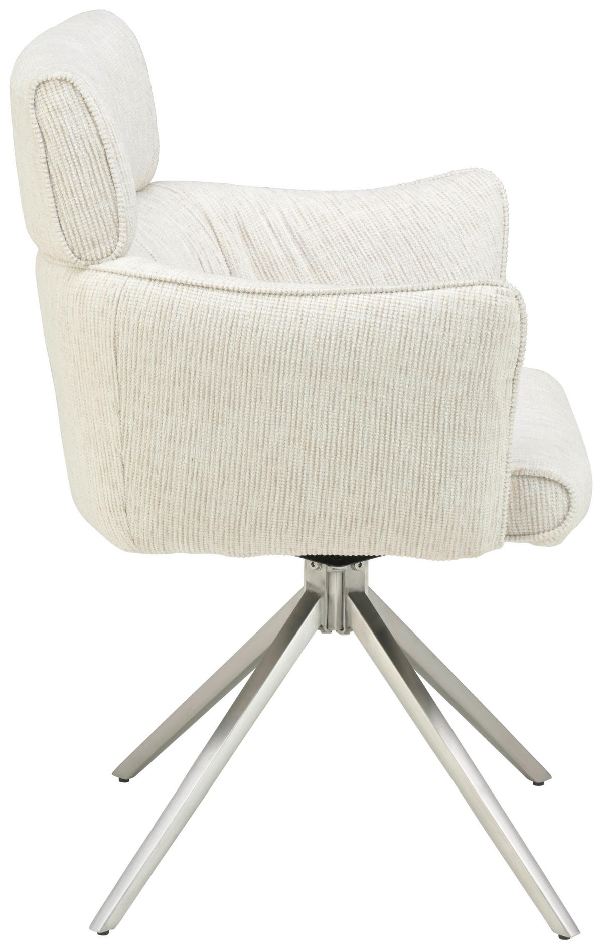 ARMLEHNSTUHL  in Edelstahl Mikrofaser  - Edelstahlfarben/Beige, KONVENTIONELL, Textil/Metall (61/89/63cm) - Livetastic