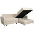 ECKSOFA in Struktur Creme  - Creme/Schwarz, KONVENTIONELL, Textil/Metall (230/164cm) - Carryhome