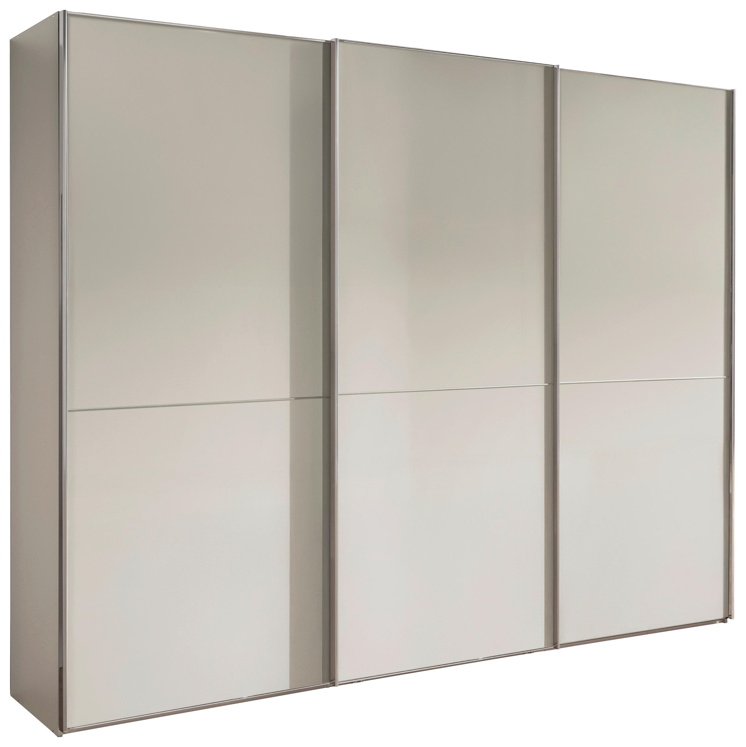 SCHWEBETÜRENSCHRANK 280/236/67 cm 3-türig Weiß  - Chromfarben/Weiß, MODERN, Holzwerkstoff/Metall (280/236/67cm) - Chameo
