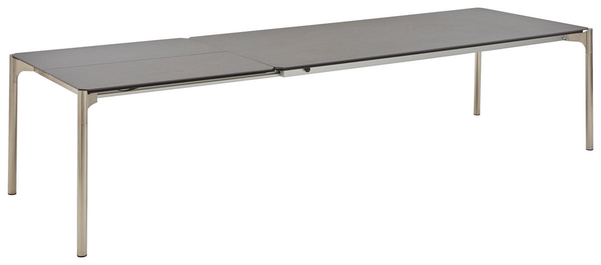 ESSTISCH in Metall, Keramik 190/100/75 cm  - Edelstahlfarben/Anthrazit, Design, Keramik/Metall (190/100/75cm) - Venjakob