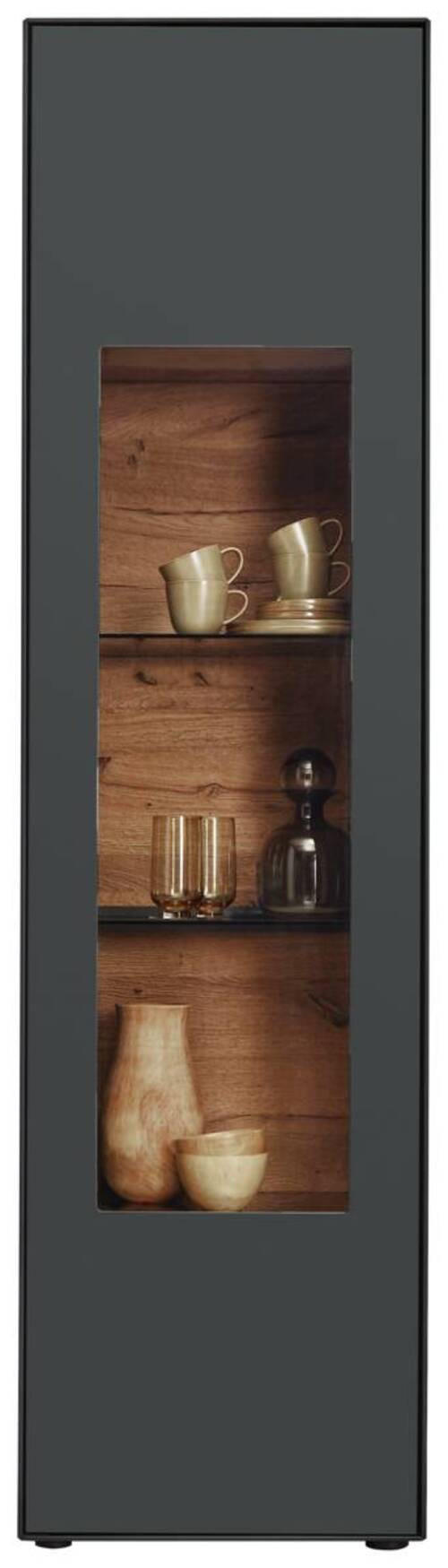 VITRINE Anthrazit  54/205/39 cm  - Anthrazit, Natur, Glas/Holz (54/205/39cm) - Valnatura
