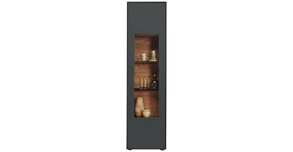 VITRINE Anthrazit 54/205/39 cm - Anthrazit, Natur, Glas/Holz (54/205/39cm) - Valnatura