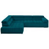 ECKSOFA Petrol Mikrofaser  - Chromfarben/Petrol, Design, Textil/Metall (222/326cm) - Beldomo Speed