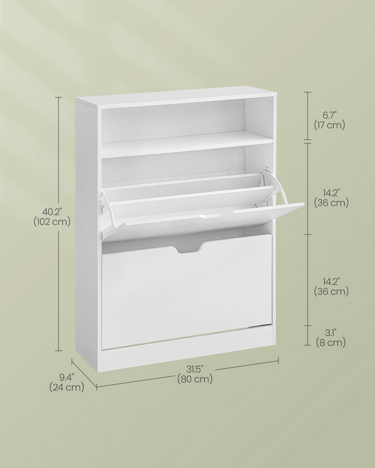 SCHUHSCHRANK Weiß  - Weiß, Trend, Holzwerkstoff (80/102/24cm) - Boxxx