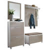 GARDEROBE 5-teilig  in 155/195/40 cm  - Taupe/Weiss, Design, Glas/Holzwerkstoff (155/195/40cm)