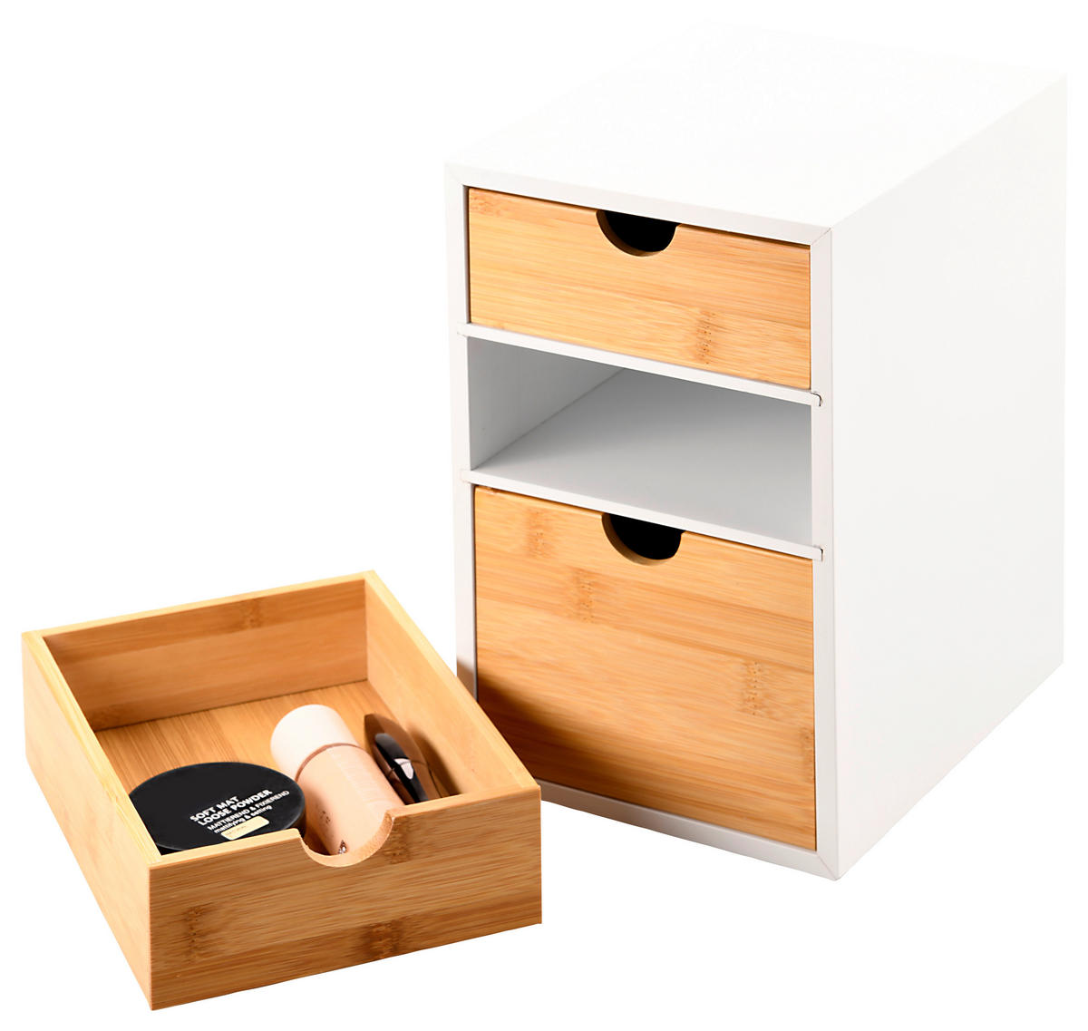 SCHUBLADENBOX    17,5/21,5/27,5 cm  - Hellbraun/Weiß, Basics, Holz/Holzwerkstoff (17,5/21,5/27,5cm) - Kesper