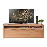 KOMODA POD TELEVIZI, jádrový buk, jádrový buk, 190/58/45 cm - jádrový buk/barvy nerez oceli, Natur, kov/dřevo (190/58/45cm) - Carryhome