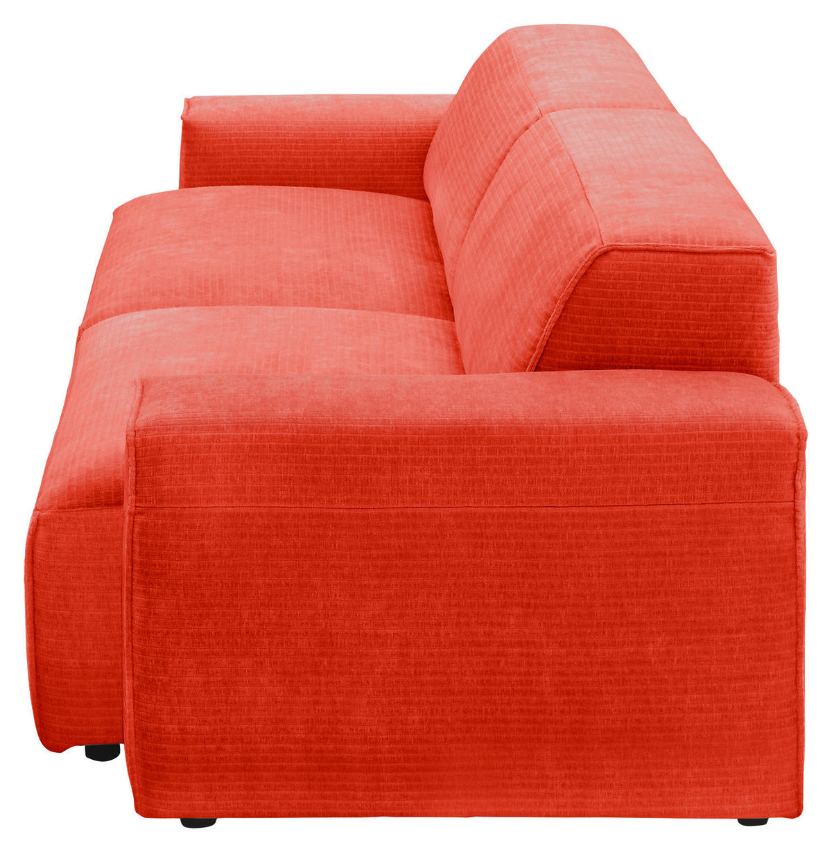 BIGSOFA Chenille Rot  - Rot/Schwarz, Design, Kunststoff/Textil (238/71/101cm) - Pure Home Lifestyle