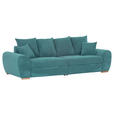 BIGSOFA Cord Petrol  - Eichefarben/Petrol, KONVENTIONELL, Holz/Textil (270/72/109cm) - Carryhome