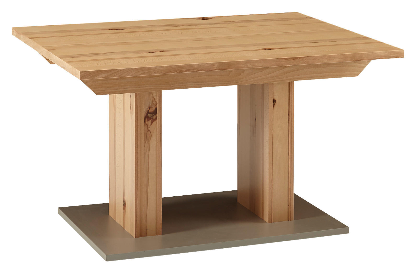 ESSTISCH 130/90/76 cm Kernbuche Buchefarben, Edelstahlfarben rechteckig  - Edelstahlfarben/Buchefarben, KONVENTIONELL (130/90/76cm) - Venda