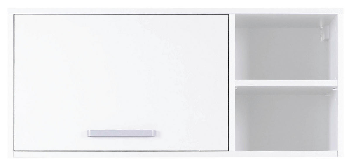 KÜCHENOBERSCHRANK 99/44/40 cm  in Weiß  - Silberfarben/Weiß, MODERN, Holzwerkstoff/Metall (99/44/40cm) - home24