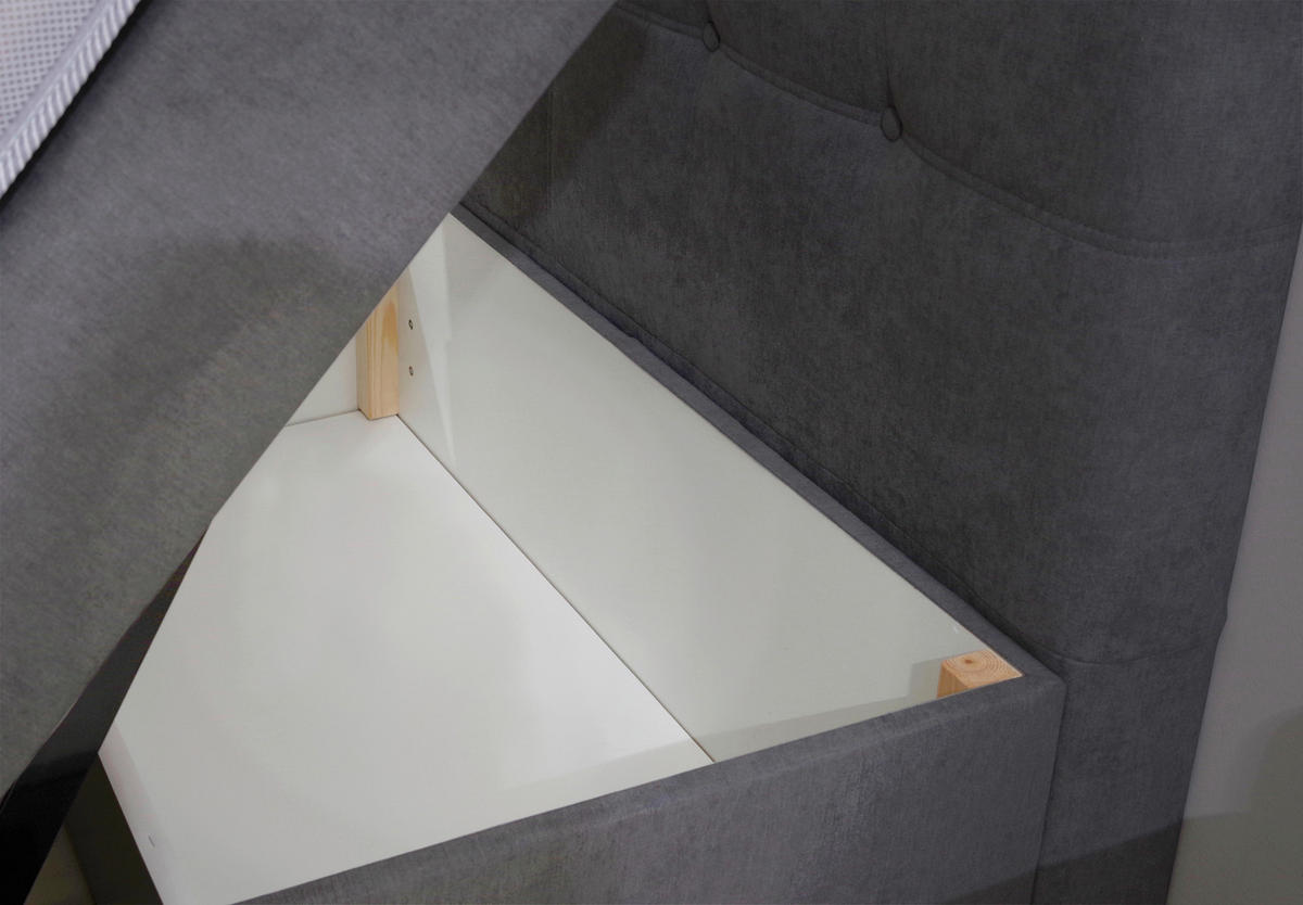 BOXBETT 180/200 cm  in Anthrazit  - Anthrazit/Schwarz, Konventionell, Kunststoff/Textil (180/200cm) - Carryhome