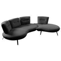 BIGSOFA Flachgewebe Anthrazit  - Anthrazit/Schwarz, Design, Textil/Metall (456/93/138cm) - Moderano