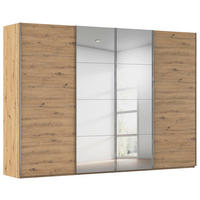 SCHWEBETÜRENSCHRANK 316/235/68 cm,  in Eiche Artisan, 4 Tür(en)  - Chromfarben/Eiche Artisan, Design, Holzwerkstoff/Metall (316/235/68cm) - Novel