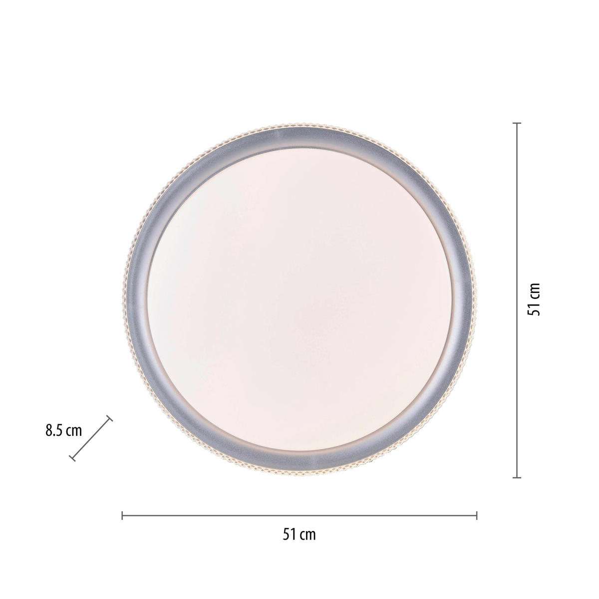 STROPNA LED-SVETILKA   36 W//3000 K/230 V/ - srebrne barve, Basics, kovina/umetna masa (51/51/8,9cm)