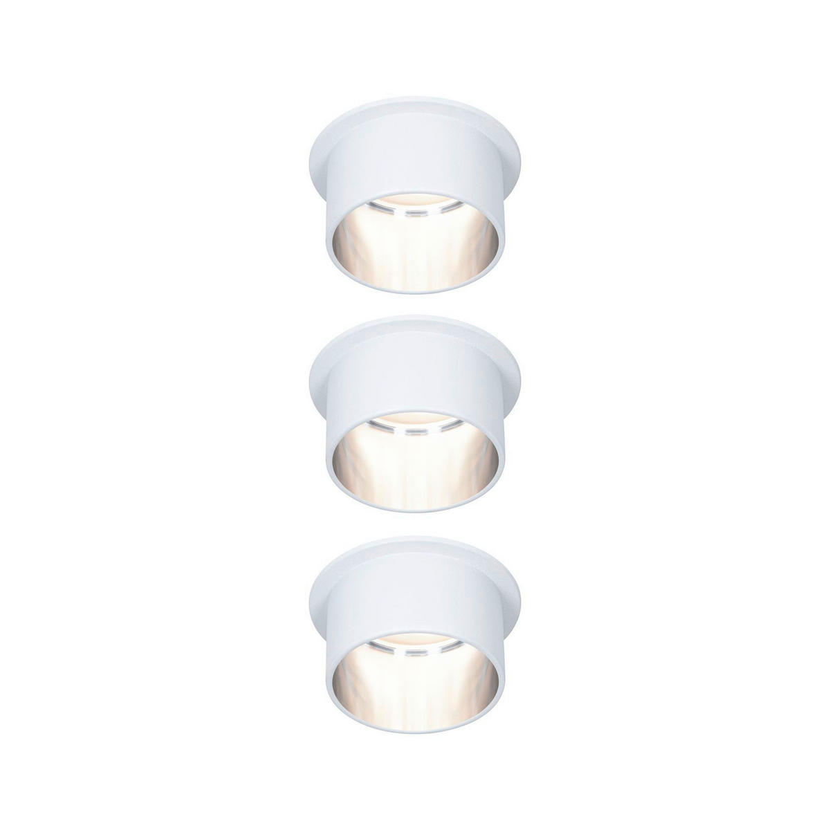 DECKENLEUCHTE 93385 6,8 cm  - Silberfarben/Weiß, Basics, Metall (6,8cm) - Paulmann