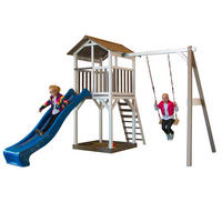 SPIELHAUS 277/242/349 cm SPIELHAUS BEACH TOWER SWING  - Blau/Weiß, Basics, Holz/Kunststoff (277/242/349cm) - Ambia Garden