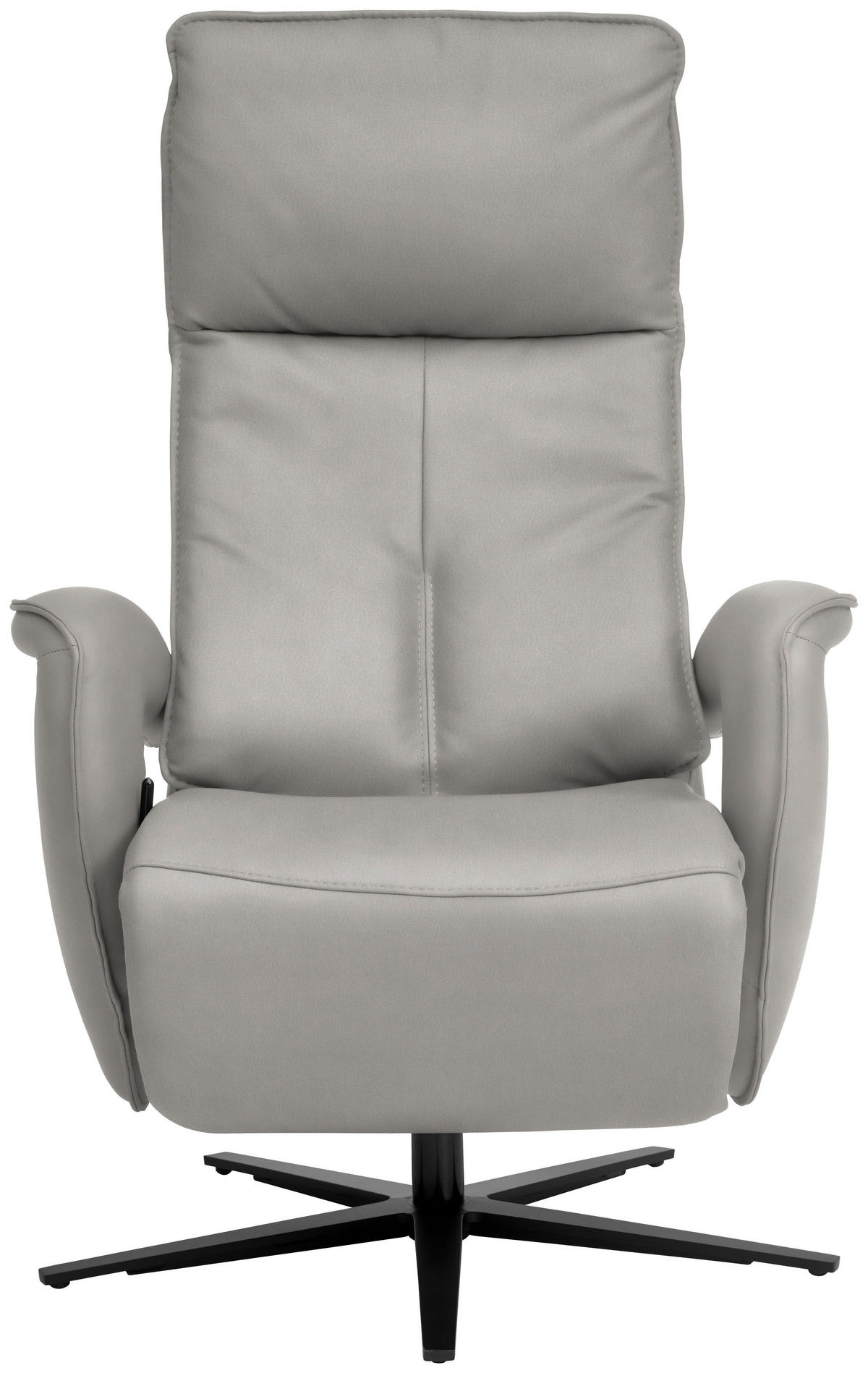 RELAXSESSEL in Leder Hellgrau  - Hellgrau/Schwarz, Design, Leder/Metall (77/119/87cm) - Valdera