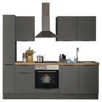 KÜCHENBLOCK   in Graphitfarben  - Schwarz/Graphitfarben, Basics, Holzwerkstoff/Metall (240/211/60cm) - Carryhome