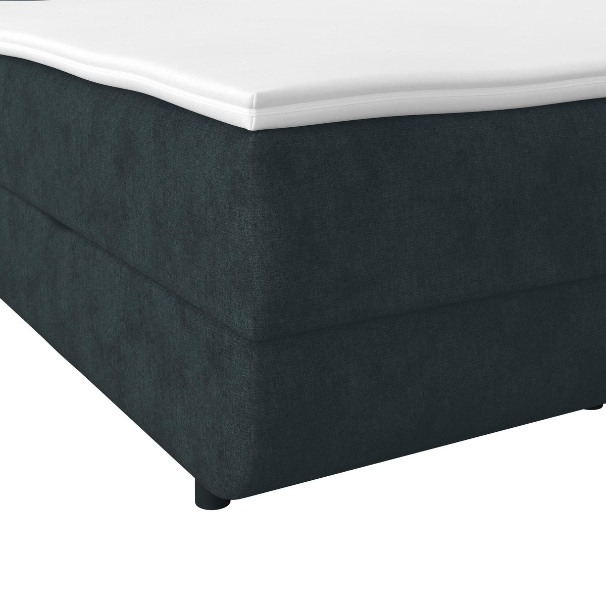 POLSTERBETT Bettkasten, Topper 200/200 cm  in Blaugrau  - Blaugrau/Schwarz, MODERN, Kunststoff/Textil (200/200cm) - MID.YOU