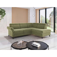 ECKSOFA GLENDALE E Hellgrün Flachgewebe Kopfteilverstellung  - Schwarz/Hellgrün, KONVENTIONELL, Textil/Metall (247/193cm) - Sit & More