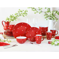 KOMBISERVICE Polka Dots bunt 16-teilig  - Rot/Weiß, Basics, Keramik - Creatable