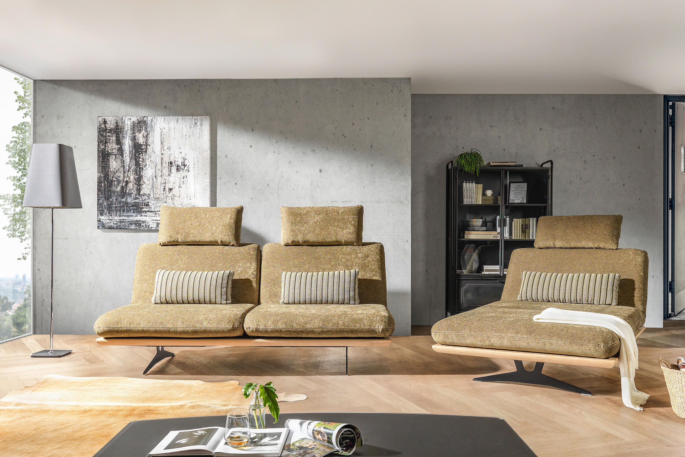 SCHLAFSOFA in Holz, Textil Grün - Schwarz/Grün, Design, Holz/Textil (204/92/90cm) - Dieter Knoll