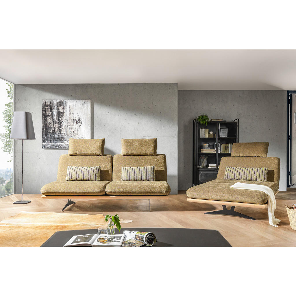 Thumbnail - Dieter Knoll Schlafsofa Palermo, Anthrazit, Holz, Textil, Eiche, massiv, Uni, 2-Sitzer, 204x92x90 cm, Stoffauswahl, Schl...