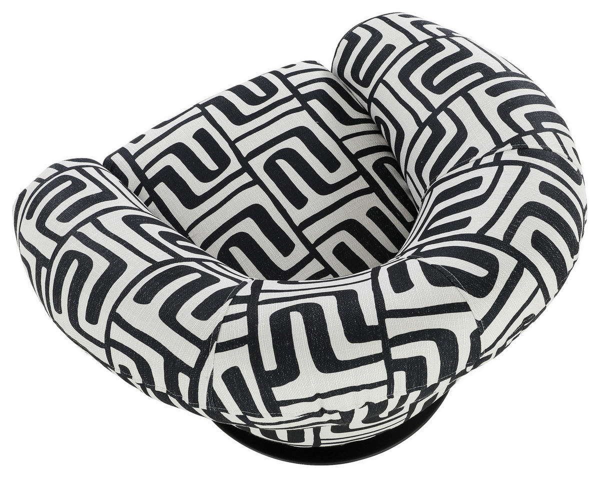 SESSEL in Flachgewebe Schwarz, Weiß  - Schwarz/Weiß, KONVENTIONELL, Textil/Metall (90/67/82cm) - Carryhome