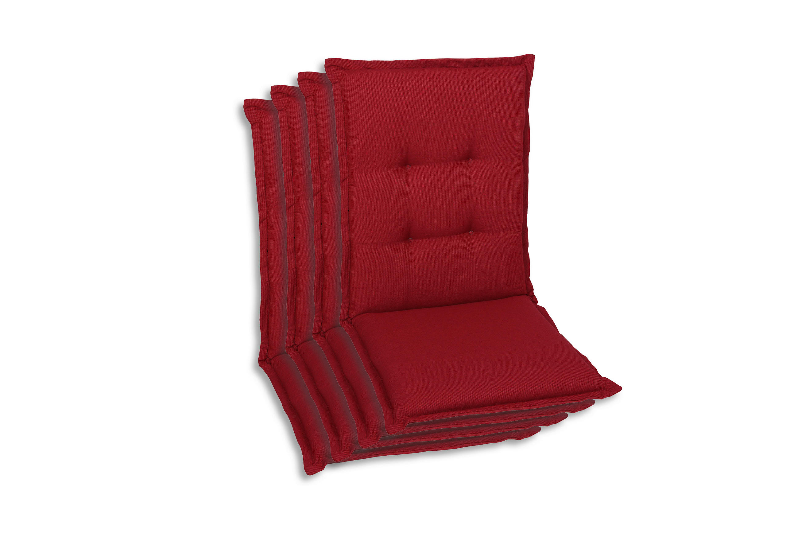 SESSELAUFLAGEN 4er-Set in Kirschrot Uni  - Kirschrot, Basics, Textil (50/7/110cm)