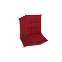 SESSELAUFLAGEN 4er-Set in Kirschrot Uni  - Kirschrot, Basics, Textil (50/7/110cm)