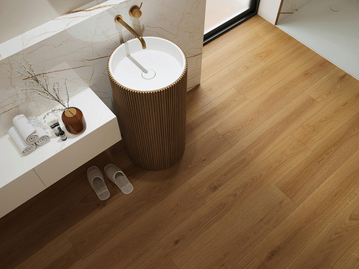VINYLBODEN Barlinek SPC Brass Oak  per  m² - Eichefarben, Design, Kunststoff (19,8/0,55/123,4cm) - Barlinek