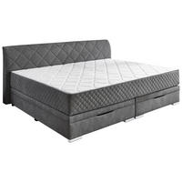 FAMILIENBETT - Chromfarben/Anthrazit, KONVENTIONELL, Kunststoff/Textil (240/200cm) - Boxxx