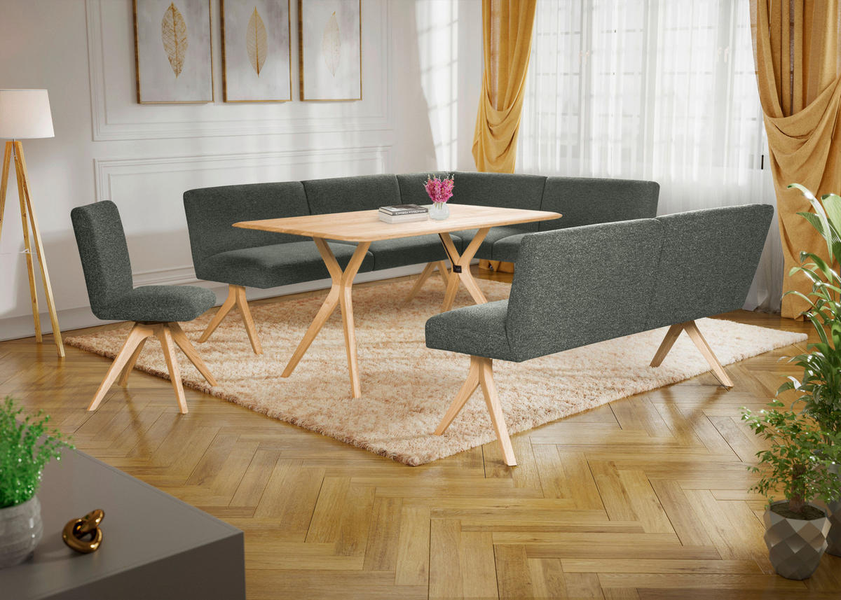 STUHL  Stoffauswahl, Typenauswahl Webstoff  Grün  - Eichefarben/Grün, KONVENTIONELL, Holz/Textil (47/89/60cm) - Linea Natura